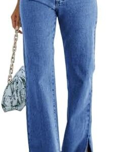 Oprah's Favorite Things 2024 - High Waisted Straight Leg Jeans Stretchy Wide Leg Denim Pants with Front Pockets