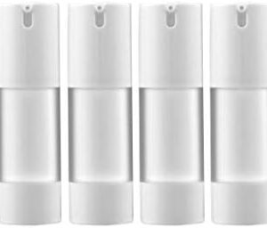 longway 1 Oz (30ML) Empty Refillable Airless Pump Bottle,Travel Foundation Containers,Airless Cosmetic Pump Bottle for Hand Sanitizer, Toner,Gel,Hair Oil, Lotion and Face Cream (Pack of 6, Frosted)