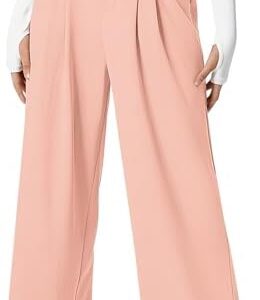 Womens Wide Leg Pants High Waisted Work Pants Business Casual Outfits 2025 Office Dress Pants Trousers with Pockets