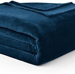 Hansleep Fleece Navy Throw Blanket, Super Soft Navy Blue Throw Blanket Flannel Fuzzy, Plush Cozy Blanket for All Seasons, Navy, Throw 50x65 Inches