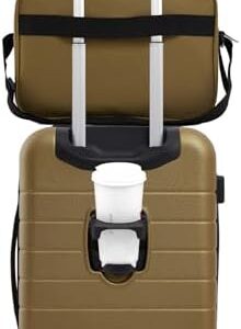 Wrangler Smart Luggage Set with Cup Holder and USB Port, Wood Thrush, 2 Piece