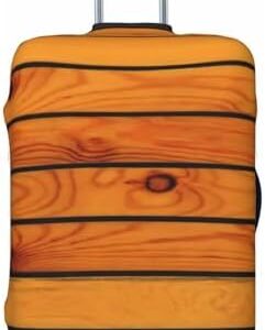 Classic Nautical Brown Wooden Ship Deck Luggage Cover, Protective Washable Suitcase Cover - Travel High Elastic Fibers Suitcase Protector Fits Small