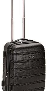 Rockland Melbourne Hardside Expandable Spinner Wheel Luggage, Black, Carry-On 20-Inch