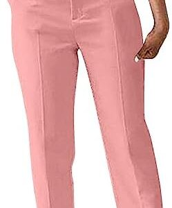 IEPOFG Womens Suit Pants Casual Stretch Loose Fit Straight Belted Waisted Business Suit Pants Fashion Work Office Trousers