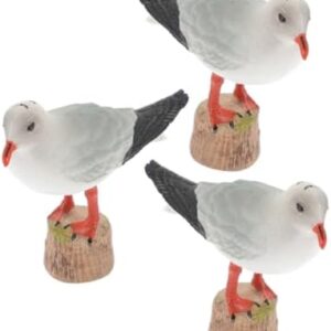 3pcs Statue Decoration Nautical Coastal Seagull Statue Nautical Table Ornament Bird Sculpture Statue Bird Statue Nautical Seagulls Home Desktop Adornment Animal Statue