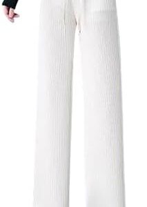Fleece Lined Corduroy Pants for Women Winter Warm Sweatpants Plush Sherpa Long Trousers Trendy Thick Jogger Pants