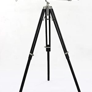 Single Barrel Nautical Brass Navy Harbor Telescopes Nickel Finish Vintage Look Adjustable Tripod Floor Standing Telescope Marine Functional Brass Collectibles Gift Item