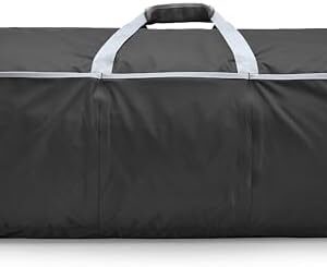 Amazon Basics Large Duffel Bag (100L) for Travel, Travel Bag, with Multiple Zippered Pockets, Lightweight yet Durable Nylon Material, 50-Pound Weight Capacity, Black, 32.5"L x 17"W x 11.5"H