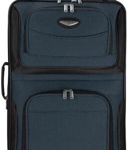 Travel Select Amsterdam Expandable Rolling Upright Luggage, Navy, Checked-Medium 25-Inch
