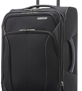 AMERICAN TOURISTER 4 KIX 2.0 Softside Expandable Luggage, Black, 20 Spinner