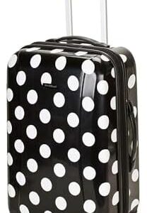 Rockland Laguna Beach Hardside Spinner Wheel Luggage, Black Dot, Carry-On 20-Inch