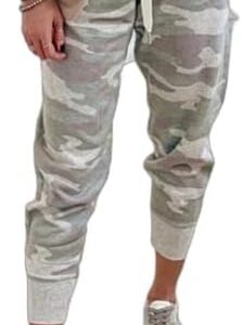 Women's Camouflage Pants, Hiking Cargo Jogger Pant Slim Casual Outdoor Lounge Sweatpants Athletic Work Pockets Pants