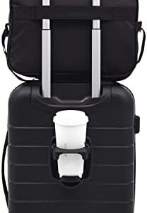 Wrangler Smart Luggage Set with Cup Holder, USB Port and Phone Holder, Black, 2 Piece Set