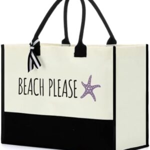 FORBIDDEN PAPER Beach Bag Beach Tote Beach Bags for Women Travel Bag Beach House Gifts Beachy Gifts for Women Beach Lover Friends Birthday Christmas Handbag Shoulder Bag Nautical Ocean Gifts