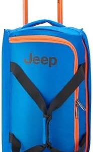 Jeep JS009D Two Wheel Rolling Travel Duffle Bag, Blue, 20 Inch