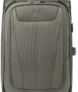 Travelpro Maxlite 5 Softside Expandable Carry on Luggage with 4 Spinner Wheels, Lightweight Suitcase, Men and Women, Slate Green, Carry On 21-Inch
