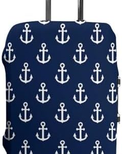 Luggage Cover Protectors, Travel Essentials Suitcase Cover, Elastic Washable Luggage Cover, Anti-scratch Suitcase Sleeve, Navy Nautical Anchor, XL