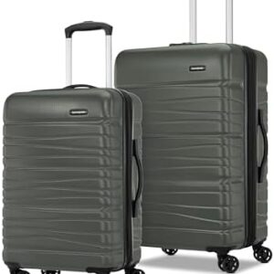 Samsonite Evolve Se Hardside Expandable Luggage with Double Spinner Wheels, Army Green, 2PC Set (CO/M)