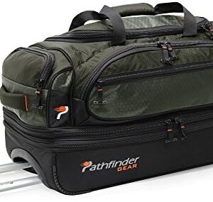 Pathfinder Gear 26 Inch Rolling Drop Bottom Duffel, Olive, One Size