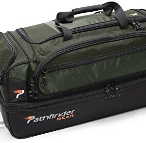Pathfinder Gear 32 Inch Rolling Drop Bottom Duffel, Olive, One Size