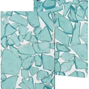 Teal Sea Glass Nautical Print Fashion Case Waterproof Protective Cover Adjustable Stand Auto Sleep/Wake Compatible with ipad 2019/2020/2021(10.2in)