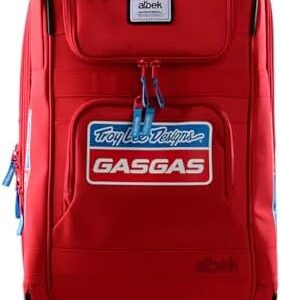 Troy Lee Designs GasGas Team Short Haul Roller Gear Bag, GasGas Racing Team, Easy Mobility Travel Gear Bag, Carry-On Approved, Red, SKU 616318000