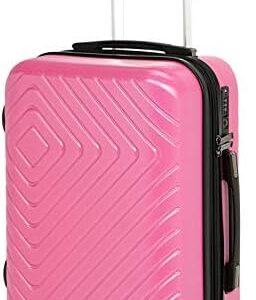Amazon Basics Expandable Geometric Travel Luggage - 21.7-inch Suitcase With Four Spinner Wheels and Built-In TSA Lock, Pink