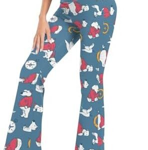 Flare Yoga Pants Women Leggings Soft High Waisted Pants Cartoon Bear The Sailor Small