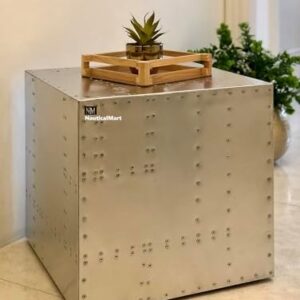 NauticalMart Aluminum Aviator Spitfire Sofa Chair Wing Desk Coffee Table End Table Living Room Decoration (End Table)