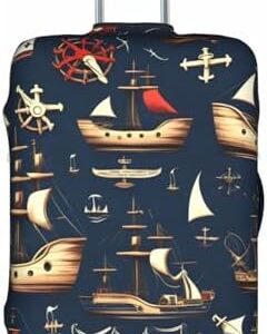 Nautical Sailing Pirate Stylish Luggage Cover - Protect and Personalize Your Suitcase with TSA-Approved Cover,suitcase covers for luggage