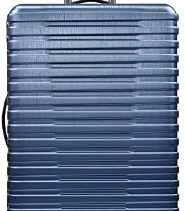 U.S. Traveler Boren Polycarbonate Hardside Rugged Travel Suitcase Luggage with 8 Spinner Wheels, Aluminum Handle, Navy, Checked-Large 30-Inch