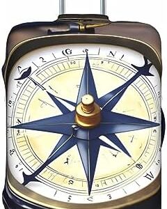 Sail Boat Nautical Compass Personalized Luggage Cover,Suitcase Protection with TSA-Approved Design - Fits Most 28-inch Suitcases