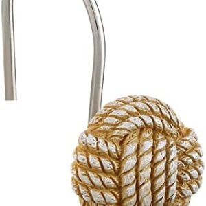 Home Decorative Shower Curtain Hooks Seaside Off-White Nautical Metal Shower Curtain Hangers Bathroom Accessories