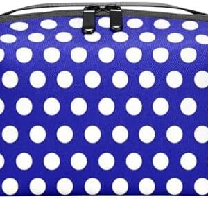 Electronics Organizer, Nautical Travel Polka Dots Blue Small Travel Cable Organizer Carrying Bag, Compact Tech Case Bag for Electronic Accessories, Cords, Charger, USB, Hard Drives