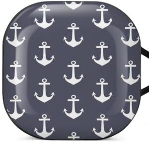Nautical Anchors Navy Blue Protective Case PC Shell Headphone Case Cover Compatible with Galaxy Buds Live/pro/Buds2