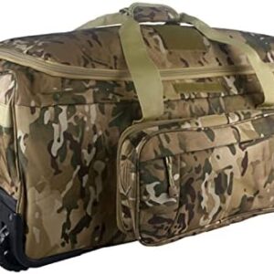 Greencity Duffel Bag Wheels Rolling Deployment Wheeled Military Suitcase Heavy-Duty Extra large deployment bag Capacity 32 Inch,camo