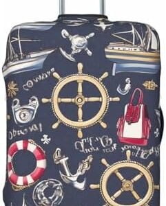 Boat Wheels Life Jackets Nautical Luggage Cover Suitcase Cover Protector Travel Suitcase Cover