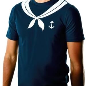 Sailor Costume Shirt Men Nautical Theme Captain Navy Anchor Sailors Mens Halloween Shirts