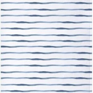Harbour Stripe Oversized Plush Blanket, Abstract Brushstroke Nautical Ocean Horizontal Lines Soft Picture, Ultra Soft and Comfortable Micro-Fleece Blanket for Sofa or Bedroom, 30" x 40" Pale Slate