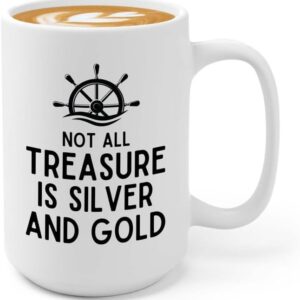 Sailor Coffee Mug 15oz White - Treyasure - Sailor Boating Gift Captain Navigation Marine Shipmate Deckhand Nautikal Oceanic Seafarer Naval