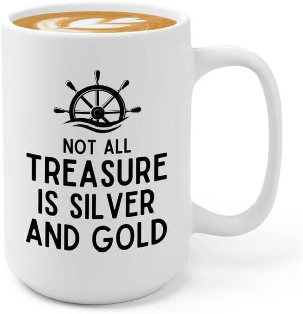 Sailor Coffee Mug 15oz White - Treyasure - Sailor Boating Gift Captain Navigation Marine Shipmate Deckhand Nautikal Oceanic Seafarer Naval