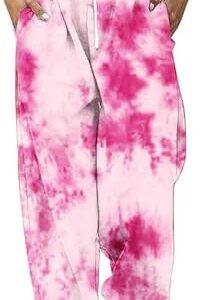 Womens Tie Dye Sweatpants High Waisted Drawstring Joggers Pants Workout Baggy Closed Bottom Trousers with Pockets