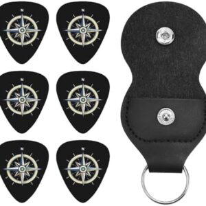 Nautical Compass Guitar Picks Guitar Plectrums Unique Gift for Bass, Electric & Acoustic Guitars 0.46mm