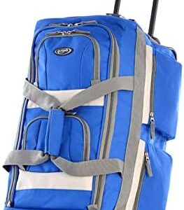 Olympia U.S.A. 33 inch Jumbo Size 8 Pockets Wheeled Rolling Duffel Bag Water Resistant Luggage Lightweight Travel Suitcase with Retractable Handle