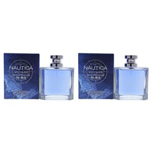 Nautica Voyage N-83 for Men 3.4 oz Eau de Toilette Spray Multi-Pack of 2