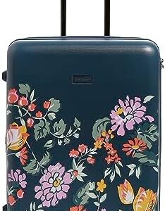 Vera Bradley Women's Hardside Rolling Suitcase Luggage, Fresh-Cut Floral Green, 26" Check in