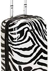 Rockland Safari Hardside Spinner Wheel Luggage, Zebra, Carry-On 20-Inch