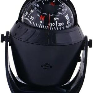 Sosoport Boat Compass Nautical Guide Ball Compass Sea Marine Compass Illuminated Marine Compass Caravan Electronic
