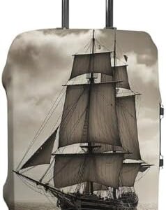 Luggage Cover Elastic Suitcase Cover Anti-Scratch Suitcase Covers Travel Nautical Sailing Pirate Theme Luggage Covers Luggages Protector for Travel Adult Luggages Decorative 18-32 Inch