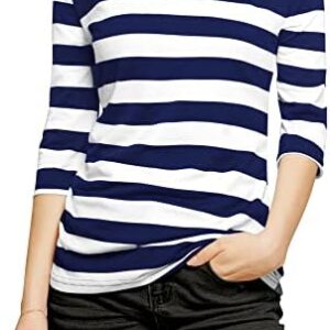 Allegra K Women's Christmas Elbow Sleeves Top Round Neck Slim Fit Tee Casual Printed T-Shirt